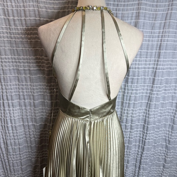 Tarik Ediz Sage Pleated Prom Dress - Picture 12 of 13